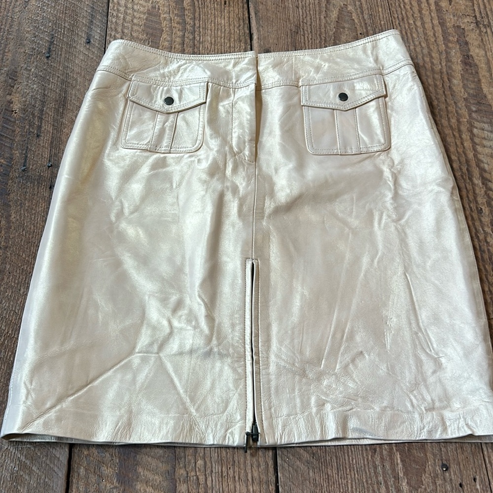 NWT Cache gold leather skirt